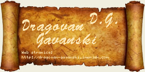 Dragovan Gavanski vizit kartica